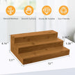 Bamboo Spice Rack Organizer for Cabinet 3 Tier Countertop Step Spice Shelf for Kitchen Storage and Organizer (Brown - 2 Pack)