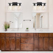 Ascher Bathroom Vanity Light Fixtures, 3 Light Wall Sconces Lighting with Clear Glass Shade, Black Wall Lights for Mirror, Kitchen, Living Room, Gallery, Hallway, E26 Base (Bulbs Not Included)