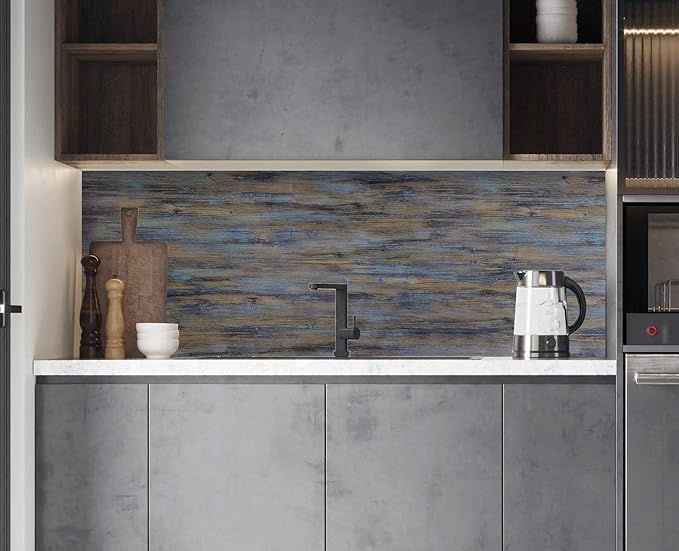 CiCiwind Wood Wallpaper Purple Blue Contact Paper 393.7”x17.7”Peel and Stick Wallpaper Self-Adhesive Removable Wall Paper for Walls Covering Cabinets Shelf Drawer Decorative Paper Vinyl Film