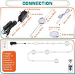 Kitchen Under Cabinet Lights Kit, 120 Volt Wired LED Puck Display Cases Lighting, RF Wireless Remote Control Dimmable, Daisy Chained Linkable, White Wires, Daylight 6000K, 4 Lights