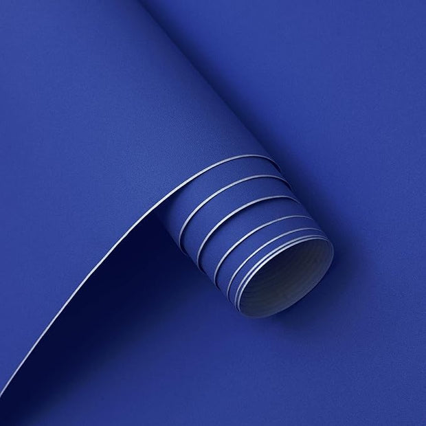Peel and Stick Wallpaper - Dark Blue Contact Paper, Removable Wallcovering, Self-Adhesive Vinyl Film for Bedroom, Furniture, Countertop, Cabinet - 15.7"x197"