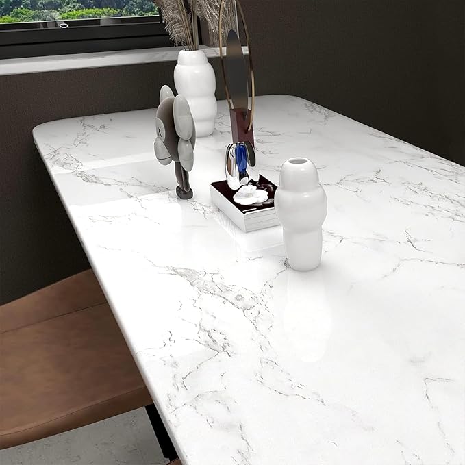 practicalWs Peel and Stick Marble Wallpaper 15.7'' x 236.2'' Marble Contact Paper for Cabinets and Drawers, White Gray Granite Self Adhesive Removable Kitchen Backsplash Vinyl Roll Wall Paper