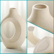 Snuggle Hollow Ceramic Vase Set of 2, Nordic Modern Boho ins Style Decorative Ceramic Aesthetic Flower Vase for Home Decor (Milky White W 6.3