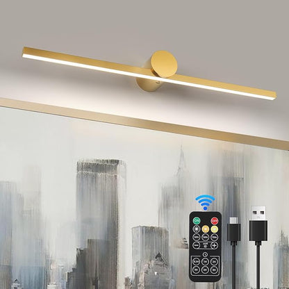 ZitoStory Battery Operated Picture Light for Wall with Remote,Minimalism Wireless Dimmable Art Lights for Paintings Rechargeable Gallery Light Artwork Lighting for Canvas, Portrait (Gold,23'' Inch)