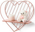 Afuly Floating Shelves for Wall, Cute Heart Wall Shelf Pink Funky Organizer Small Hanging Trinket Storage Aesthetic Room Decor for Bedroom Bathroom Hallway Entryway Vanity, Rose Gold