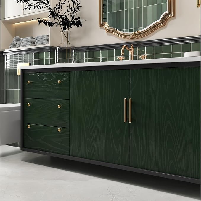 Wallercity Dark Green Wood Grain Wallpaper Blackish-Green Peel and Stick Countertops Contact Paper Deep Green Wood Look Contact Paper Thicken Textured Vinyl Film for Desk Cabinets Decor 15.8''x78.7''