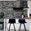 Jeweluck Grey Brick Wallpaper Peel and Stick Wallpaper 17.7inch×118.1inch Faux Stone Self Adhesive Wallpaper Kitchen Backsplash Peel and Stick Brick Contact Paper Removable Wall Paper Decor Vinyl
