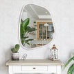 White Irregular Oval Wall Mirror Large 26