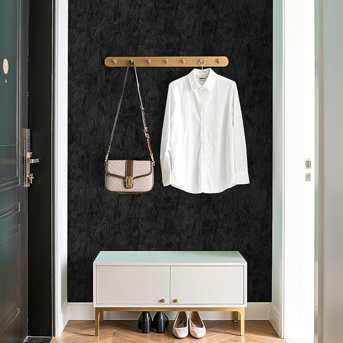 Self Adhesive Velvet Wallpaper Black Soft Velvet Fabric Wallpaper 17.7