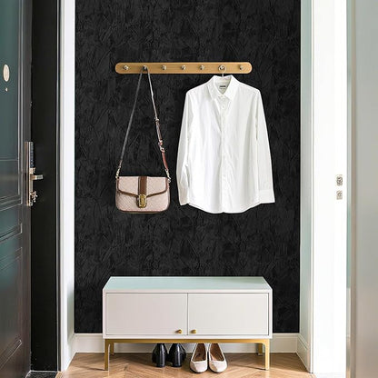 30"x317" Self Adhesive Felt Fabric Wallpaper for Walls Black Velvet Wallpaper Peel and Stick Flocking Contact Paper Black Wrinkled Textured Soft Flock Velvet Backing Paper for Dresser Craft