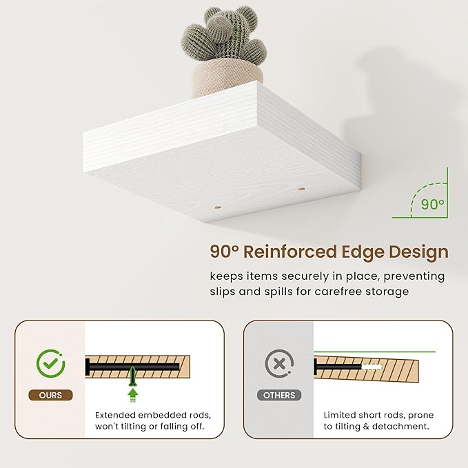 Marsmiles Square Floating Shelves for Wall, 8