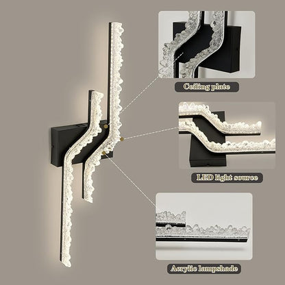 Modern Vanity Light Black 6000k LED Indoor Wall Lamp Acrylic Wall Light Fixture for Bedroom Living Room Hallway.