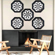2-Piece Octagon Wall-Mounted Mirrors,Vintage Farmhouse Mirror for Wall Decor,Black Decorative Accent Mirror for Foyer, Bathroom, Bedroom. (12”x12”)