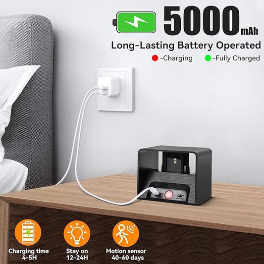 Aialun Motion Sensor Wall Light 5000mAh Battery Operated,Rechargeable Wall Sconce Set of 2 Wireless Closet Light,3CCT & Dimmable Up and Down Night Lights Magnetic Stair Lights for Bedroom Hallway