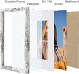 Vittanly 8x10 Picture Frame Set of 4, Display Pictures 5x7 with Mat or 8x10 without Mat, Photo Frames for Wall or Tabletop Display, Distressed White