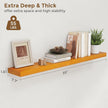 Marsmiles Wood Floating Shelves | 55 Inch Rustic Honey Oak Wall Shelves Set of 2 | 55