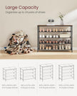 VASAGLE Shoe Rack, 5-Tier Shoe Storage Organizer for Entryway and Closet, Holds 20-24 Pairs of Shoes, 4 Fabric Shelves, Steel Frame, Industrial, Rustic Brown and Black ULBS136B01