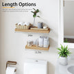INHABIT UNION Oak Floating Shelves Wood for Wall 15.7in Wall Mounted Display Ledge Shelves Perfect for Bedroom, Bathroom, Living Room and Kitchen Decoration Storage (Set of 2)