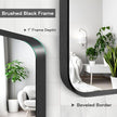 Wall Mount Mirror for Bathroom, Brushed Black Metal Framed Rounded Corner Rectangular Vanity Mirror (18