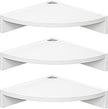 Fun Memories Corner Shelf Wall Mount, Wood Floating Corner Shelves, Corner Wall Shelf for Bedroom, Bathroom, Kitchen, Living Room (White, 3 Pack)