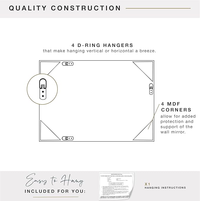 MCS Micro Rope Front Loaded Wall Mirror, (20x30, Brushed Nickel)