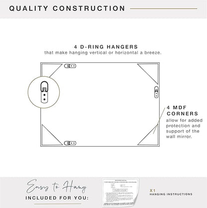 MCS Micro Rope Front Loaded Wall Mirror, (20x30, Brushed Nickel)