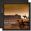 A PLUS MAX 8x8 Picture Frame Set of 2, Black Engineered Wood Frame for 8 x 8 Inch Picture Poster Photo, Light Weight 8 by 8 Frame with Wood-grain for Wall - 2 Pack/Black/8