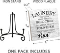 Laundry Room Sign With Iron Support, Home Bathroom Desk Laundry Room Decor Wood Sign Shelf Decor Farmhouse Housewarming Gifts Laundry You Gotta Know When to Hold Them Table Centerpiece - (a013)