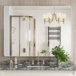 White Bathroom Mirror 48x36 Inch, White Metal Framed Bathroom Mirror for Wall, Rounded Rectangle Matte Bathroom Vanity Mirror, Tempered Glass, Anti-Rust, Horizontal/Vertical