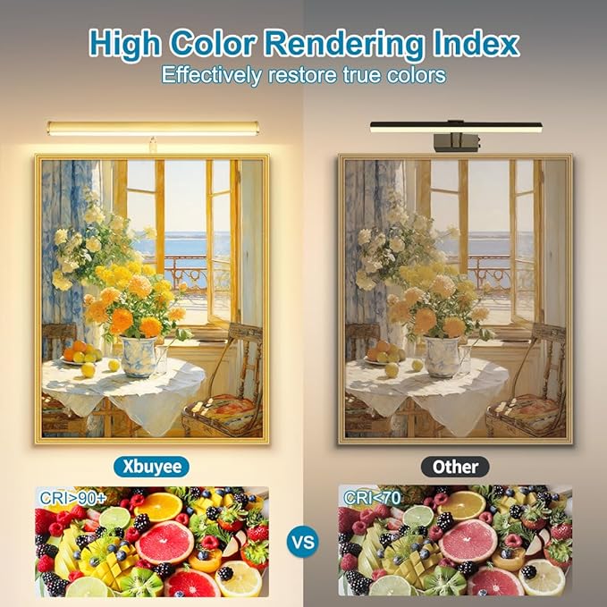 LED Picture Lights for Paintings Plug in, Adjustable Art Light Gallery Wall Light for Display Art Work, 14 Inch 4W 3000K Warm White, Gold Finish CRI90+, ETL Listed