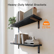 Amada Bathroom Shelves Over Toilet with Storage Basket, Floating Wall Shelf for Home Organization & Wall Decor, Bathroom/Kitchen/Living Room Shelves–Black