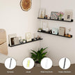 Axeman 36 Inch Floating Shelves | Picture Ledge Shelf Set of 2 | Black Wall Shelves with Lip | Black Picture Shelf for Wall with Ledge | Photo Ledges 36 Inch