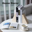 Marble Bookend for Heavy Books, Decorative Bookends for Shelves, Durable and Heavy-Duty Book End for Hardback Books & CDS, Unique Book Stopper & Holder, Sunny Golden, Set of 2