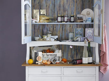 CiCiwind Purple Blue Wood Peel and Stick Wallpaper - Faux Wood Wallpaper Decorative Vinyl Film - Shelf Drawer Roll 118'x17.7'