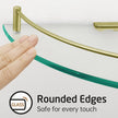 KES Glass Corner Shelf Bathroom Shelf Tempered Glass with Rail SUS 304 Stainless Steel Floating Wall Mount Bracket Brushed Gold, BGS2101A-BZ