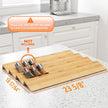 AMBIRD Bamboo Spice Drawer Organizer with Non-slip Mat,4 Tier - 2 Set Jar Spice Rack Tray From 12''to 24'',Hold up 48 Jars Seasoning Organizer for Kitchen,Cabinet,Drawers,Countertop
