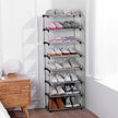 Stackable Small Shoe Rack, Entryway, Hallway and Closet Space Saving Storage and Organization (4-Tier, Black)