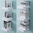 WELLAND 9 1/4 inch White Mission Floating Shelves for Wall, Bathroom Wall Mount Shelves, Wood Modern Display Shelves, Book Shelves,for Bedroom,Living Room and Kitchen
