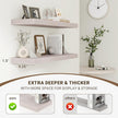 16 Inch Floating Shelves, 3D Textured Wood Grain, 16