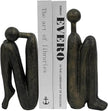 Thinker Decorative Bookends for Shelves, 1 Pair Heavy-Duty Book Ends Holder, Resin Book Stopper for Office Home Living Room Decor