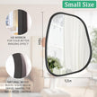 Black Asymmetrical Mirror Irregular Oval Wall Mirror Modern Wood Frame Unique Shape Wall Mounted Vanity Artistic Mirror Decorative for Living Room Bedroom Bathroom Entryway Large 16