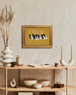 HUARCEY Gold Framed Vintage Wall Art for Living Room, Animals Painting Prints Shelf Decor for Kitchen, Aesthetic Bedroom Wall Art Decor, Christmas Gifts for Friends or Family (Seven Cranes 12