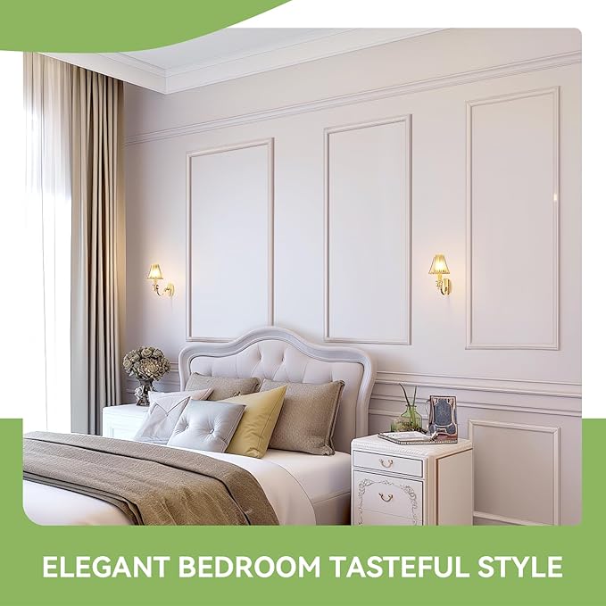 Peel and Stick Wall Molding Panels for Interior Wall Decor, 3D Accent Wall Panels, Ready-to-Assemble Wainscoting Panels for Home Bedroom Living Room