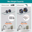 Glass Shower Shelves for Bathroom 2 Tiers Tempered Glass Floating Wall Mounted Shelves for Inside Shower Adhesive Organizer Storage with Aluminum Brackets 15 x 5 Inches