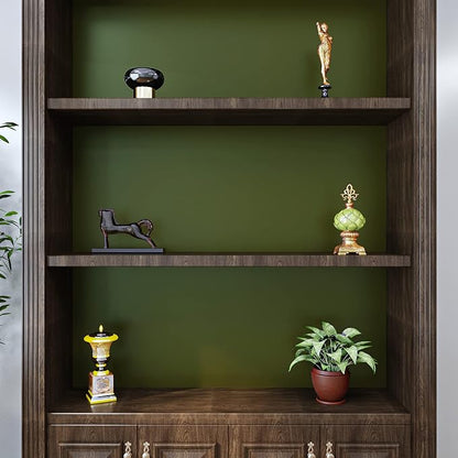 VEELIKE 15.7''x118'' Olive Green Peel and Stick Wallpaper Green Contact Paper for Cabinets Walls Shelves Drawers Waterproof Removable Thick Olive Wall Paper Vinyl Roll for Bedroom Bathroom Kitchen