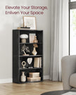 VASAGLE Custos Collection - Bookshelf, 4-Tier Bookcase, Book Shelf, Open Storage Shelf, 9.4 x 23.6 x 42.4 Inches, for Living Room, Home Office, Dinning Room, Ebony Black ULBC164T56