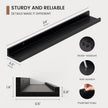 Picture Ledge Shelf, Floating Shelves Set of 2, 24 Inches Solid Wood Nursery Book Shelves for Toys Storage, Kids Bookshelf Wall Mounted for Living Room Bedroom Decor Books Photo Frames, Black