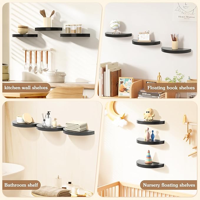 Olakee Floating Shelves for Wall Set of 3, 15.4