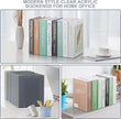 VFINE Bookends 4 Pieces, Acrylic Book End Clear Bookends for Shelves Decorative Bookend Non-Skid Book Ends Book Holders Book Organizer for Home Office School Supplies