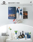 Blue and White Vase Set Navy Blue Decor Coastal Decor Vases for Kitchen Island Living Room Office Table Fireplace Mantle Decorations & Bathroom Shelf Decor Centerpiece Table Decorations Ceramic